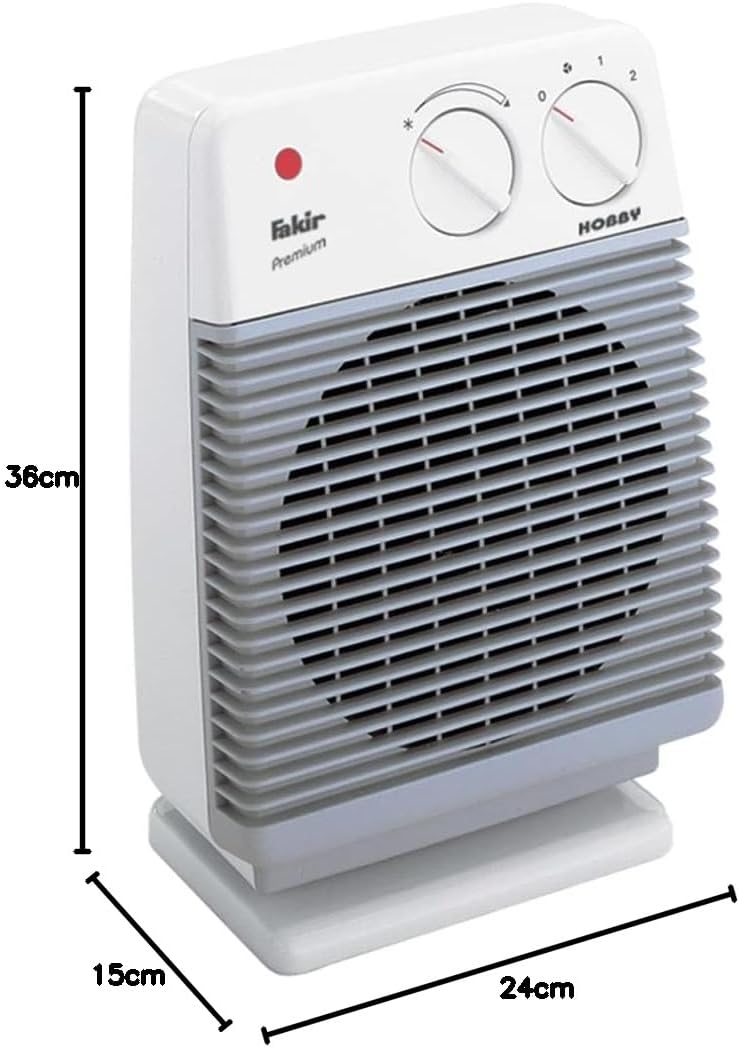 Fakir HL 600 Hobby - Heizlüfter, Heizlüfter Bad, Heizlüfter energiesparend, 2 Heizstufen, Heizlüfter