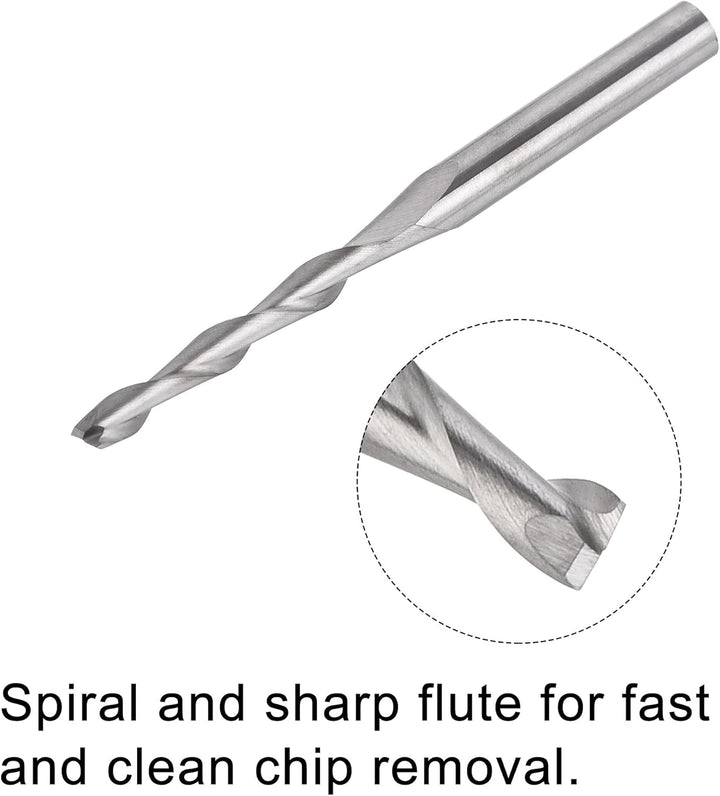 sourcing map 2 Stück VHM Schaftfräser 2 mm, Klingenlänge 17 mm, CNC Fräser für Edelstahl, Verbundwer
