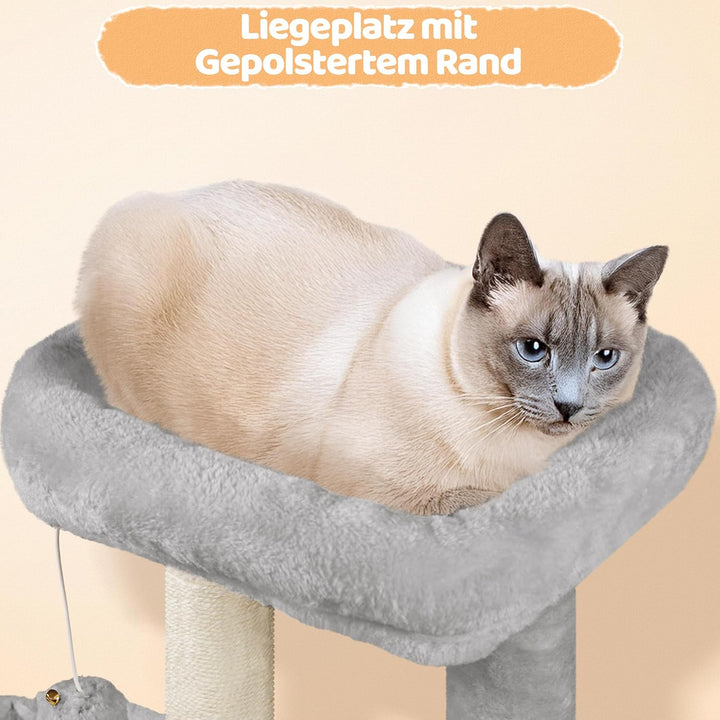 Yaheetech Kratzbaum 87 cm Katzenbaum Kletterbaum, mit Aussichtsplattform Liegemulde Katzenhöhle Sisa
