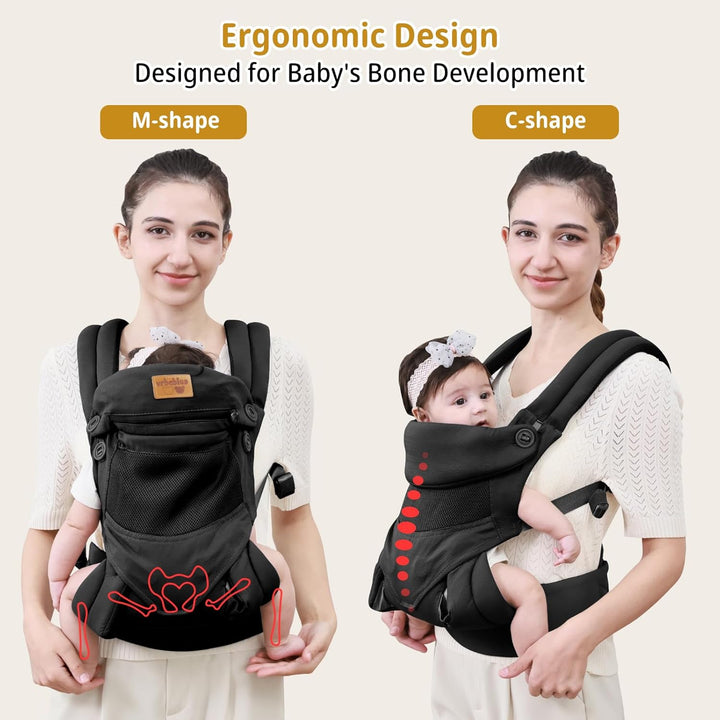 Babytrage für Neugeborene ab Geburt, Weich Atmungsaktiv Babytrage mit verstellbarem Hüftgurt Schulte