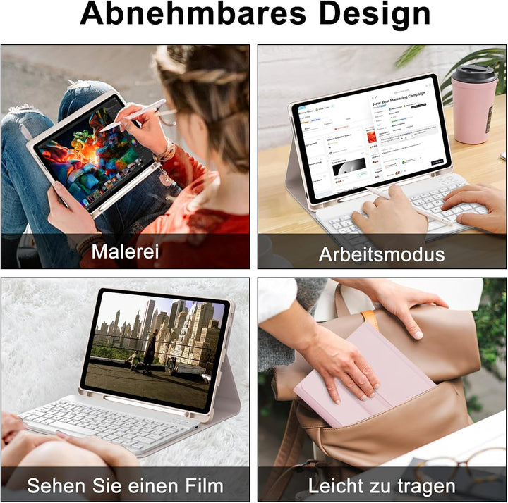 Tastatur Hülle für Lenovo Tab M11 11 Zoll 2024, QWERTZ Deutsches Tastatur mit Magnetisch Abnehmbarer