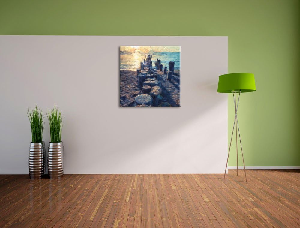 einzigartige Baumstümpfe, Format: 70x70 auf Leinwand, XXL riesige Bilder fertig gerahmt mit Keilrahm