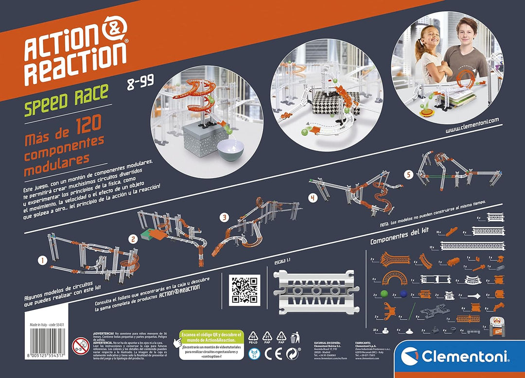 CLEMENTONI - Action & Reaction, Speed Race, Mint-Spiel und Schaltungen, 8 Jahre, Spielzeug auf Spani