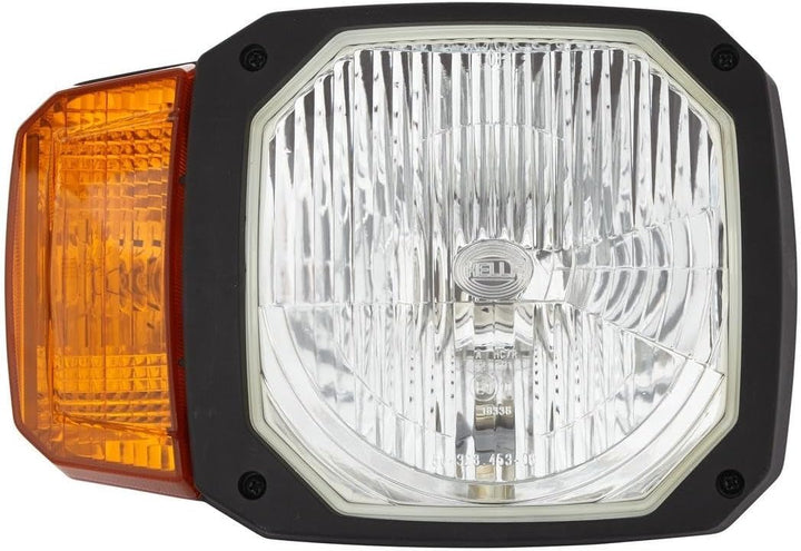 HELLA - Halogen-Hauptscheinwerfer - 12V - Einbau - Lichtscheibenfarbe: gelb - Stecker: DEUTSCH Steck