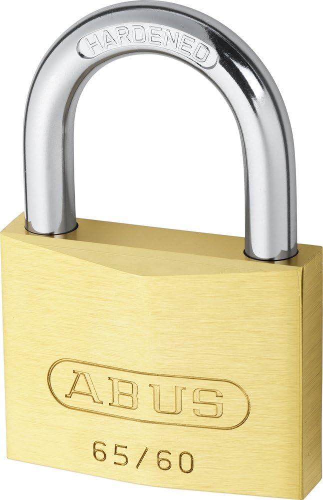 ABUS Vorhängeschloss Messing 65/60 - Kellerschloss, Spindschloss u. v. m.- Messing-Schlosskörper - g