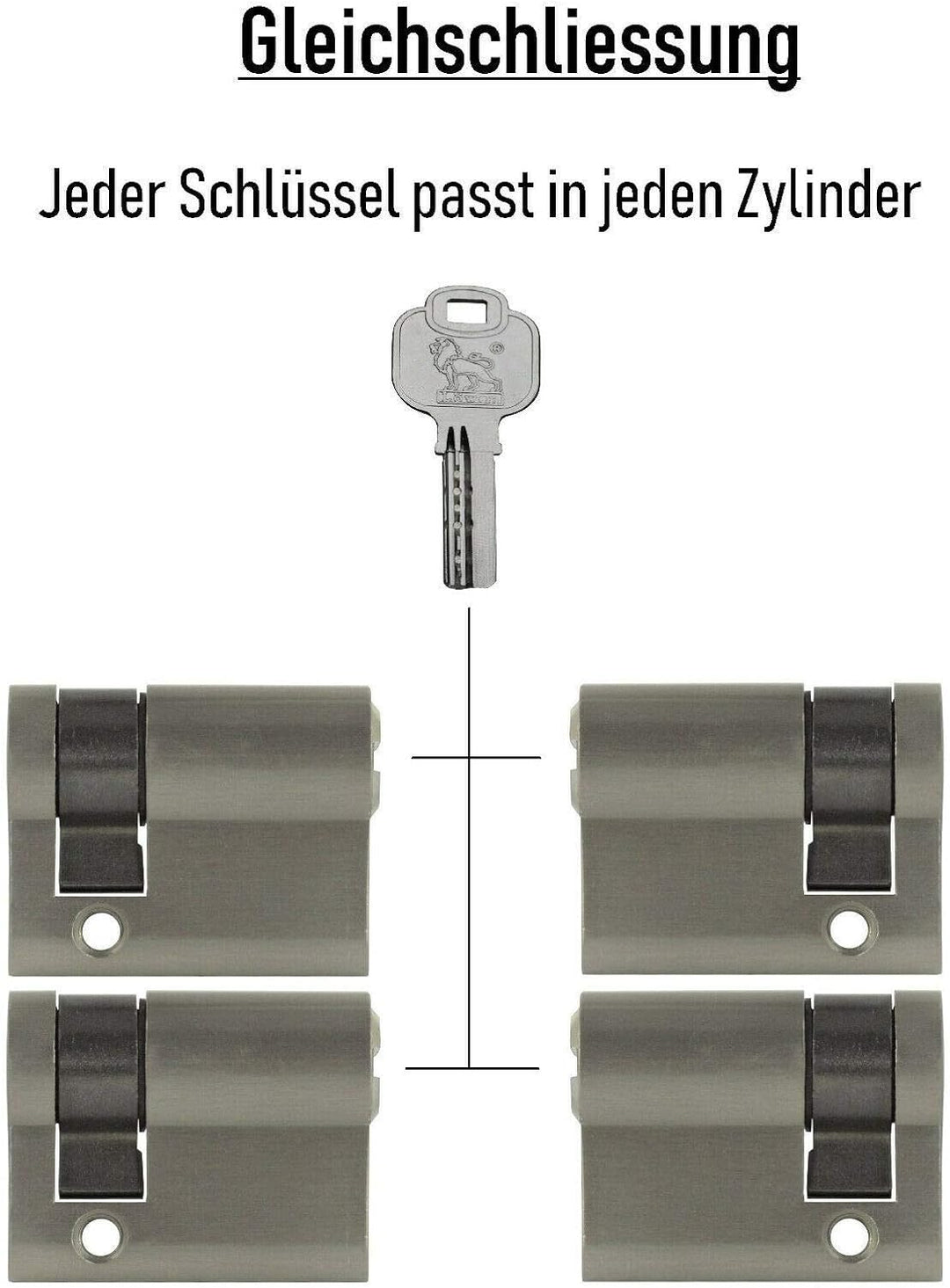 4x Halbzylinder 40 mm 30/10 gleichschliessend inkl. 20 Schlüssel