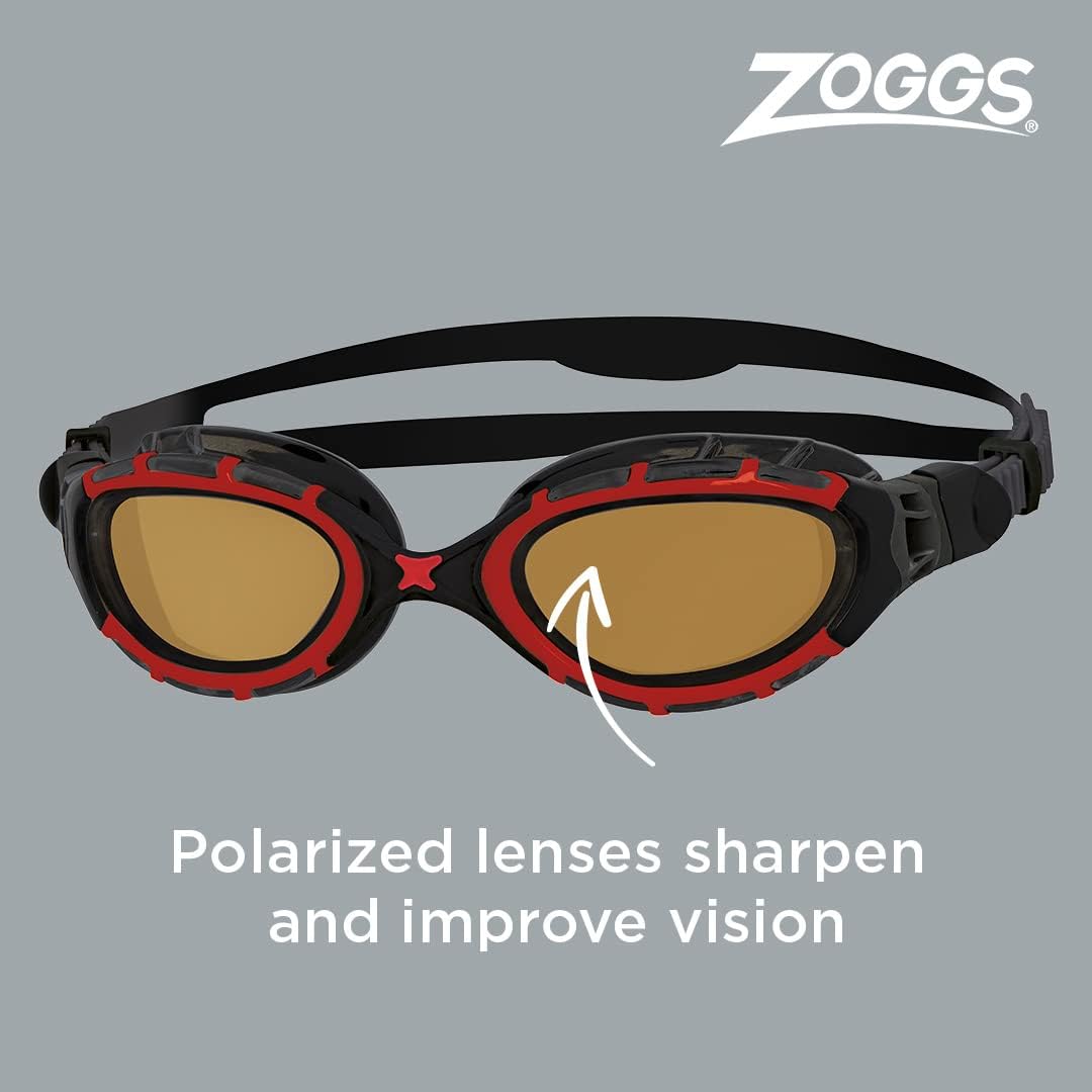 Zoggs Predator Flex Polarized Ultra-Smaller Fit Schwimmbrillen S Red / Black / Copper Polarized, S R