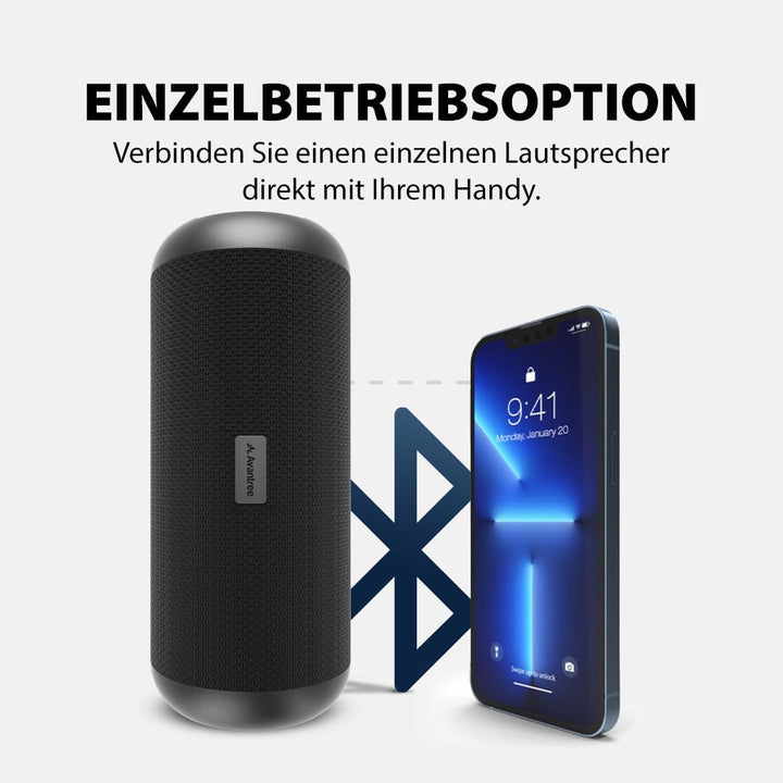 Avantree Harmony 2 - Multiroom Lautsprecher System, Kabelloses Stereo-Set mit Bluetooth- und Kabel-E