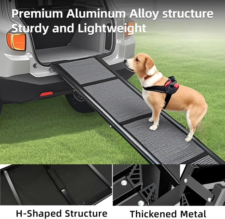 Hunderampe Auto Klappbar Extra Lang 180 cm Hundetreppe Auto mit Rutschfester Teppichoberfläche für K