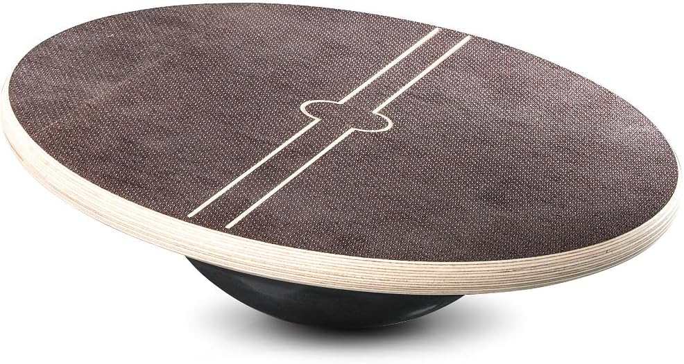Sport-Thieme Sportkreisel Profi | Balance-Board aus rutschfest beschichtetem Holz u. Alu-Halbkugel m