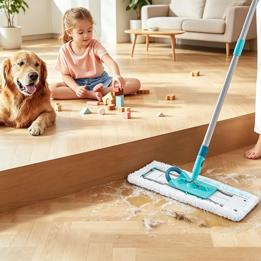 4er Pack Ersatz-Wischbezüge Kompatibel mit Leifheit Profi XL Micro Duo und Cotton Plus, 42 cm Bodenw