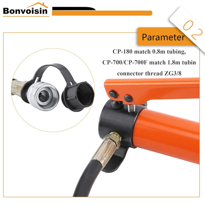 CP-180 Manuelle Hydraulikpumpe Handpumpen-Schlauchkupplung für 10T/20T Hydraulikzylinder Hydraulikro