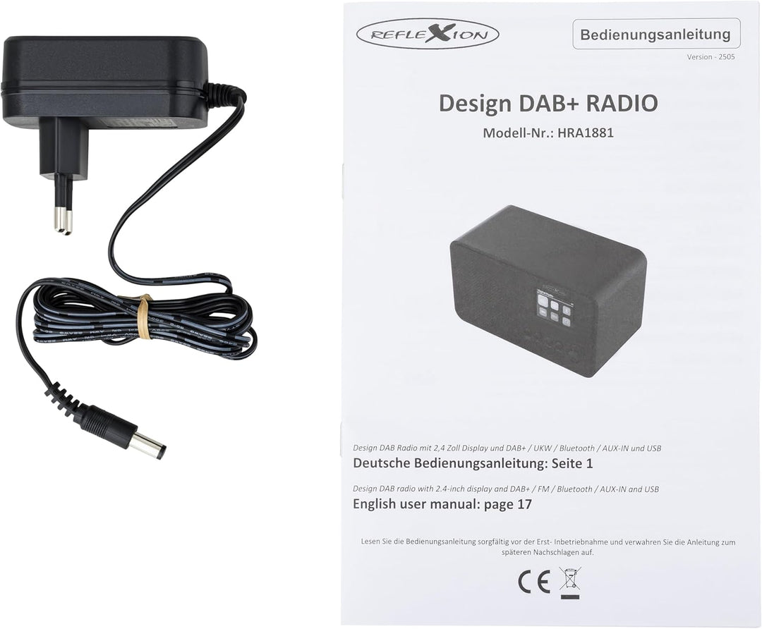 Reflexion DAB+ Radio mit Bluetooth, Wecker & Farbdisplay | Digitalradio mit USB, AUX-IN, Teleskopant