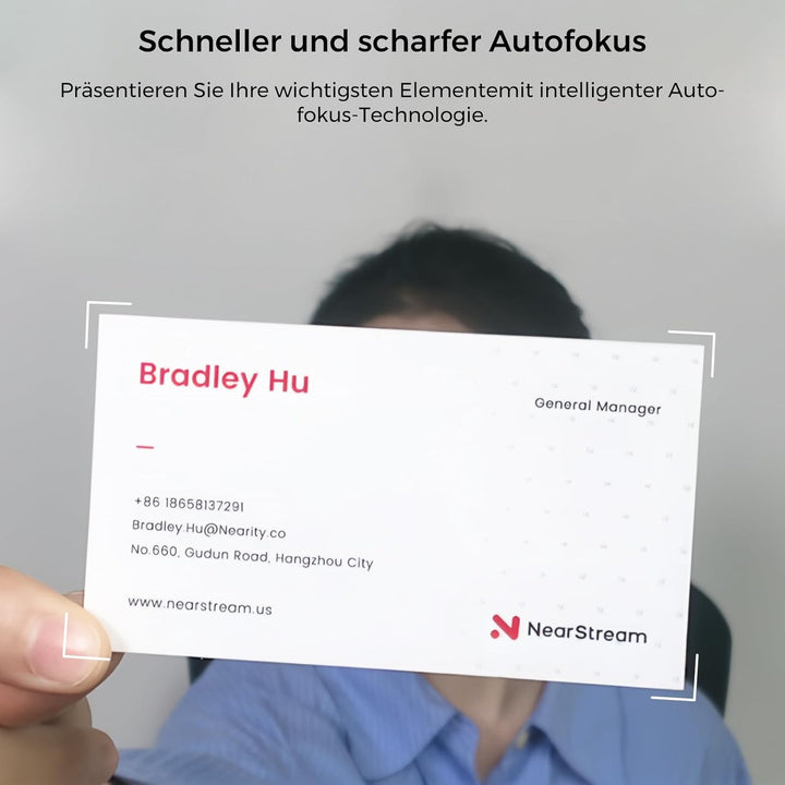 NearStream 2K Webcam für PC,Autofokus Webcam mit Mikrofon,Rauschunterdrückung,Software Steuerung,Ein