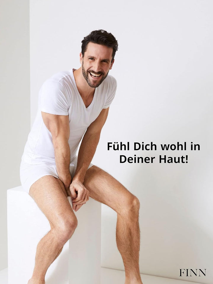 FINN Anti-Schweiss Shirt Herren mit V-Ausschnitt und integrierten Achselpads gegen Starkes Schwitzen