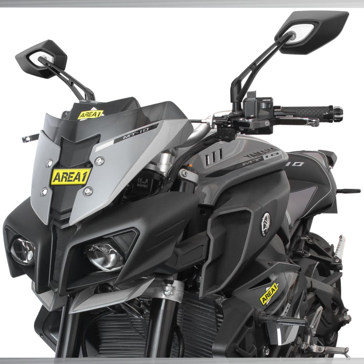 Area1 Universal Motorrad Rückspiegel Paar e-geprüft 2x M10 Rechtsgewinde + Linksgewindeadapter, komp