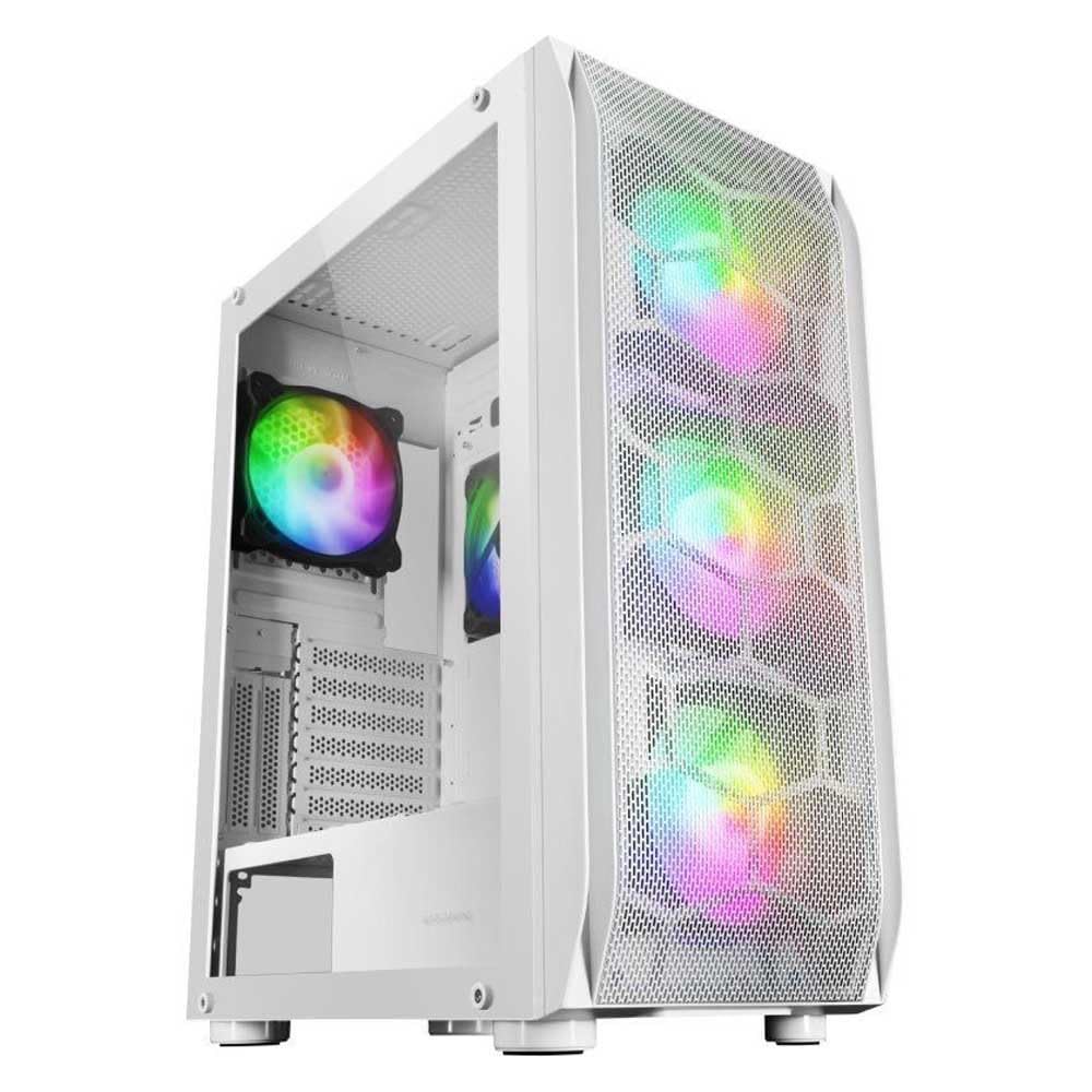 Mars Gaming MCX Schwarz, PC Gehäuse, Gehärtetes Glas, Dual Ring RGB Lüfter, ATX MCKXW, MCKXW