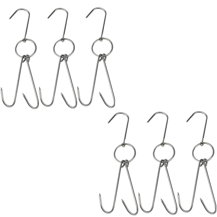 TIHOOD Doppel-Fleischhaken aus Edelstahl, 23,9 cm, 6 Stück 6 Packungen, 6 Packungen
