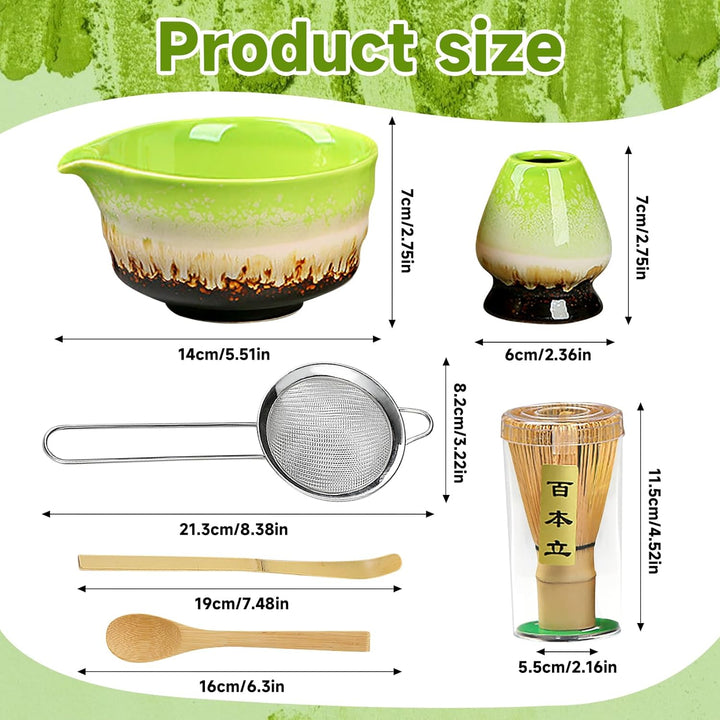 Simsky Matcha set, Japanisches Tee-Set, Matcha-Schale, Schaufel, Sieb, Matcha-Besenhalter, Matcha-Be