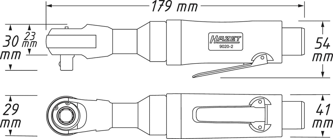 HAZET Ratschenschrauber 9020-2 Vierkant massiv 6,3 mm (1/4 Zoll)