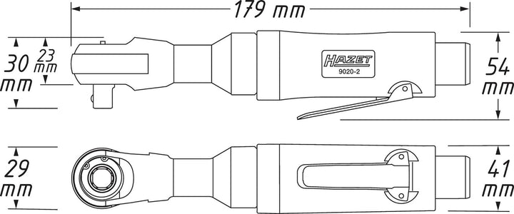 HAZET Ratschenschrauber 9020-2 Vierkant massiv 6,3 mm (1/4 Zoll)