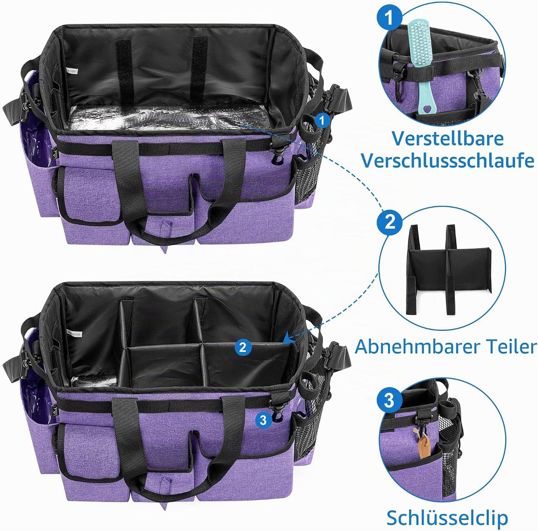 LoDrid Grosse Reinigungs-Caddy-Tasche mit Abnehmbarer Trennwand, tragbarer Reinigungs-Caddy-Organize