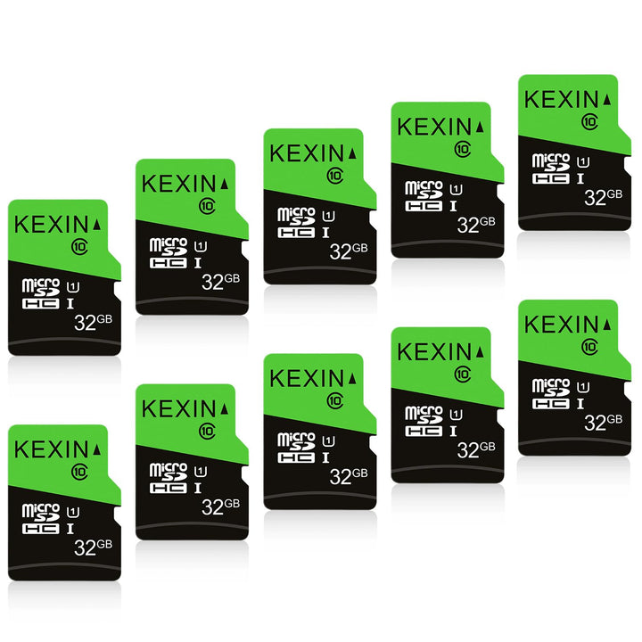 KEXIN Micro SD Karte 32GB 10er Pack, Speicherkarte Micro SD mit SD Adapter, UHS-I, U1, C10, MicroSDH
