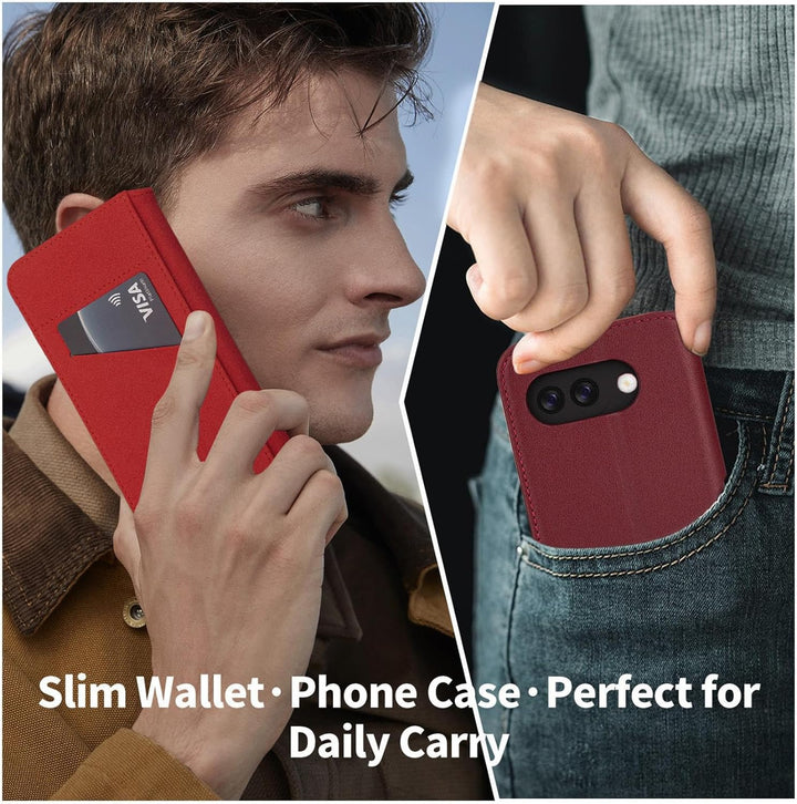 32nd Klassische Serie 2.0 - Lederhülle Case Cover für Google Pixel 9a, Echtleder Hülle Mit RFID-Bloc