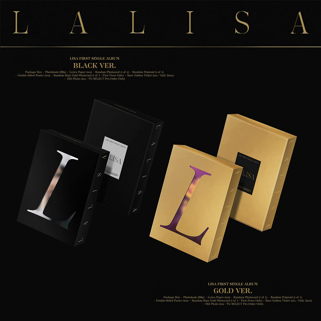 BLACKPINK LISA FIRST SINGLE ALBUM - LALISA [ GOLD VER. ] PHOTOBOOK + LYRICS PAPER + CD + PHOTOCARD +