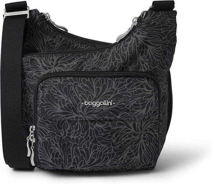 Baggallini Criss Cross Crossbody Bag Midnight Blossom, Midnight Blossom