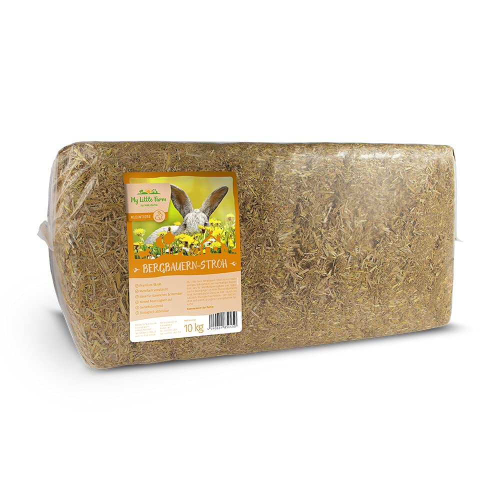 My Little Farm Bergbauern-Stroh, Premium-Naturstroh für Kaninchen, Hamster und Kleintiere, ideal als