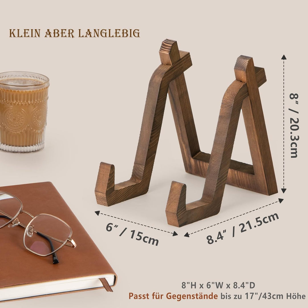 Tellerständer Holz - 3 Stück Tellerhalter Ständer Es Kann als Display Ständer, Fotoständer, Bilderst