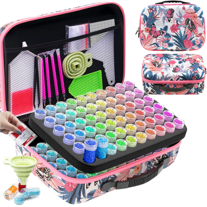ARTDOT 5D Diamond Painting Zubehör Boxen, 120 Stück Diamond Painting koffer für diamond painting bil