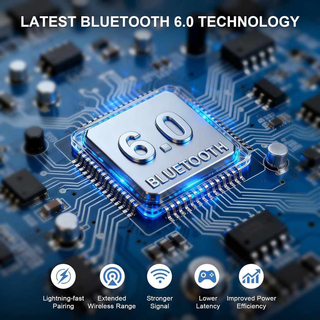 NC95 Kopfhörer Kabellos Bluetooth 6.0,Hybrid Noise Cancelling Kopfhörer mit Drehknopf,65+ Stunden Sp