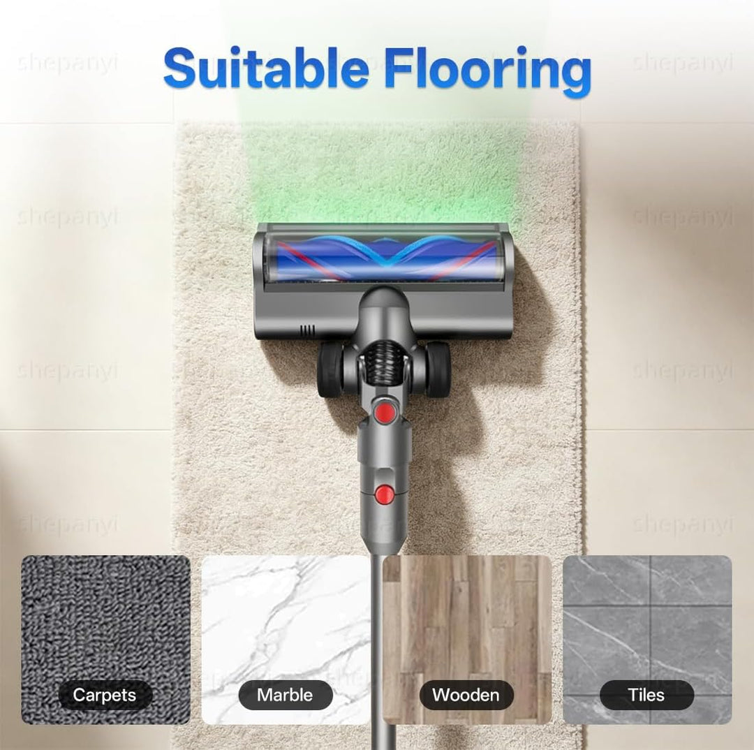 Bürste Ersatzteile kompatibel für Dyson V12 Detect Slim, Zubehör Bodenbürste mit grünem LED-Leuchten