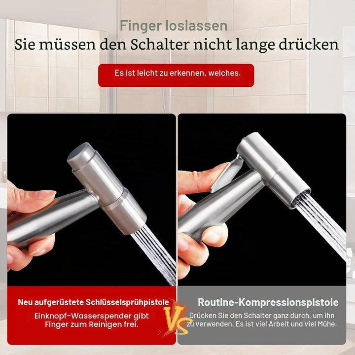 Bidet Edelstahl Handbrause, handgehaltenes Bidet-Toilettensprühgerät mit Dual-Modus (Jet/Stream) ， m