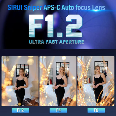 SIRUI Sniper 16 mm, 23 mm, 33 mm, 56 mm, 75 mm Autofokus-Objektiv-Set, F1.2 Weitwinkel-APS-C Kamerao