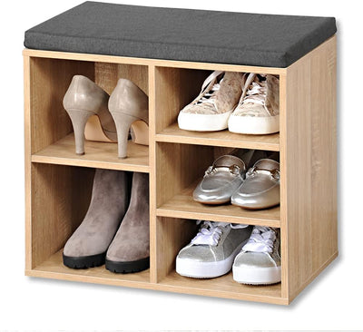 Kesper | Schuhschrank mit Sitzkissen, Material: Spanplatte, Masse: B: 51,5 x H: 29,5 x T: 48 cm, Far