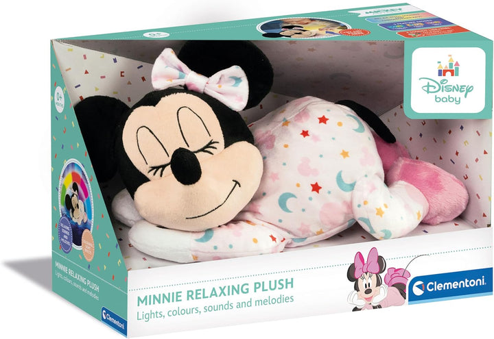 Clementoni Disney Baby Minnie Plüschfigur - Schlafende Baby Minnie mit Licht und Sound, Super-weiche