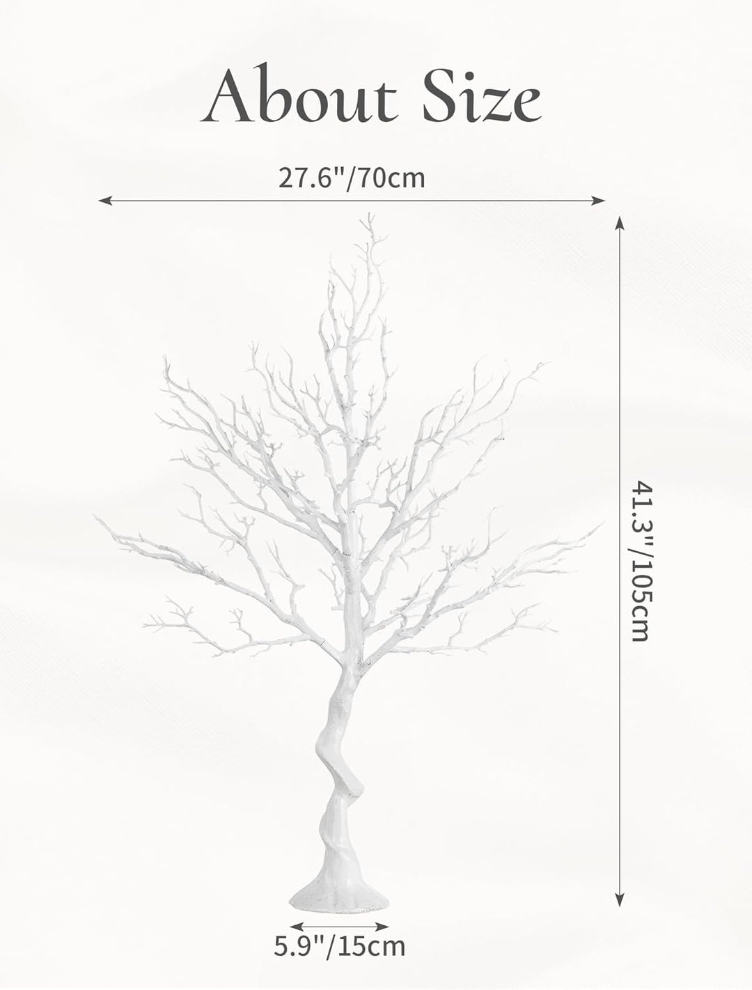 Inweder Weisser Künstlicher Baum Zweigbaum - 105cm Hoch Weihnachtsbaum für Tischdekoration Baum Anze