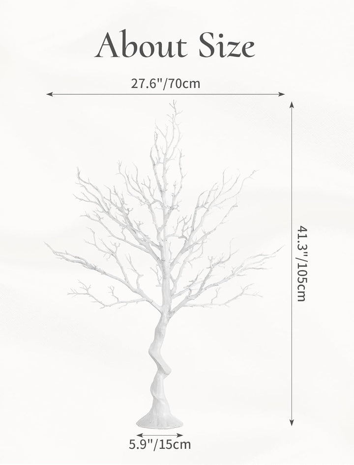 Inweder Weisser Künstlicher Baum Zweigbaum - 105cm Hoch Weihnachtsbaum für Tischdekoration Baum Anze