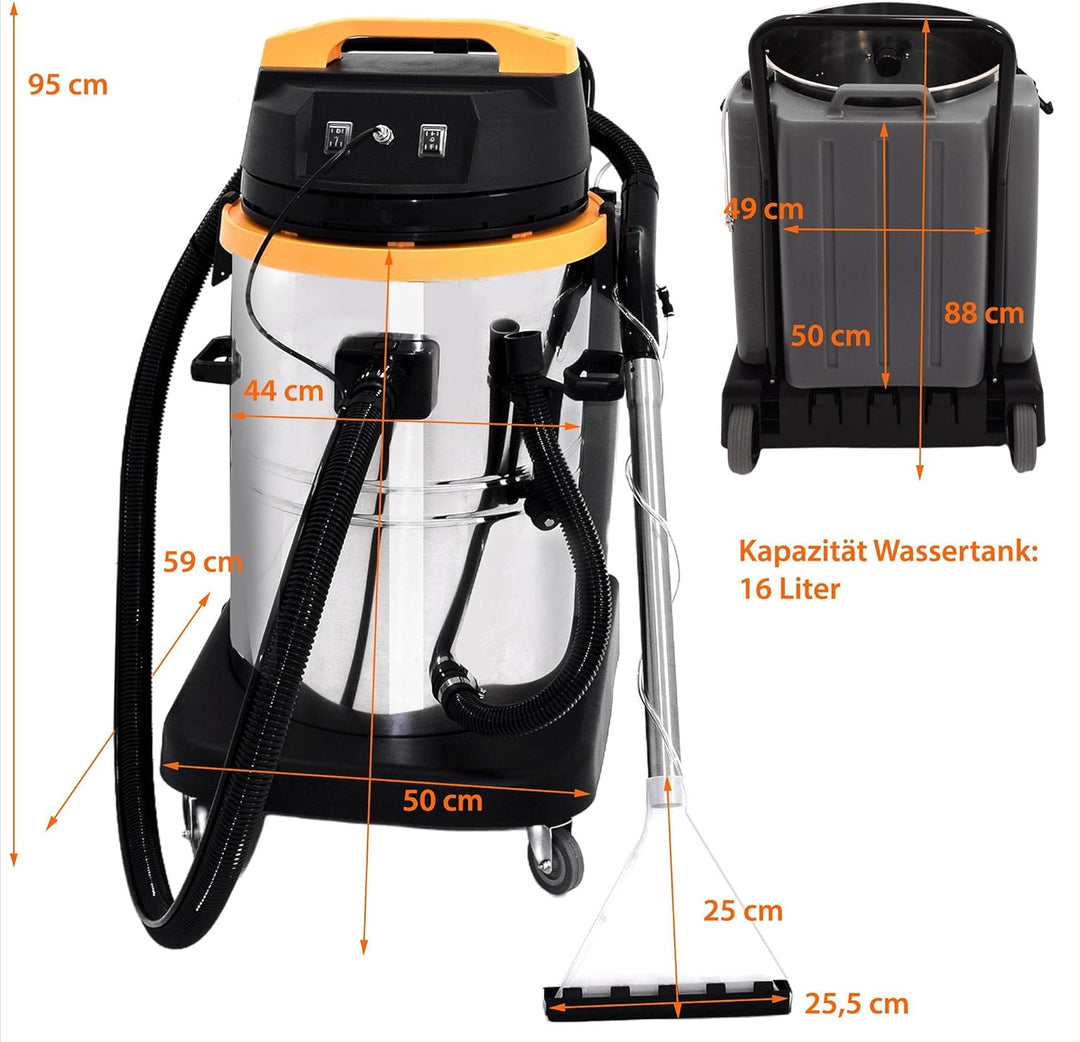 Syntrox Germany Teppichreiniger Waschsauger Shampoonierer Staubsauger Extraktionsgerät VCC-2000W-Car