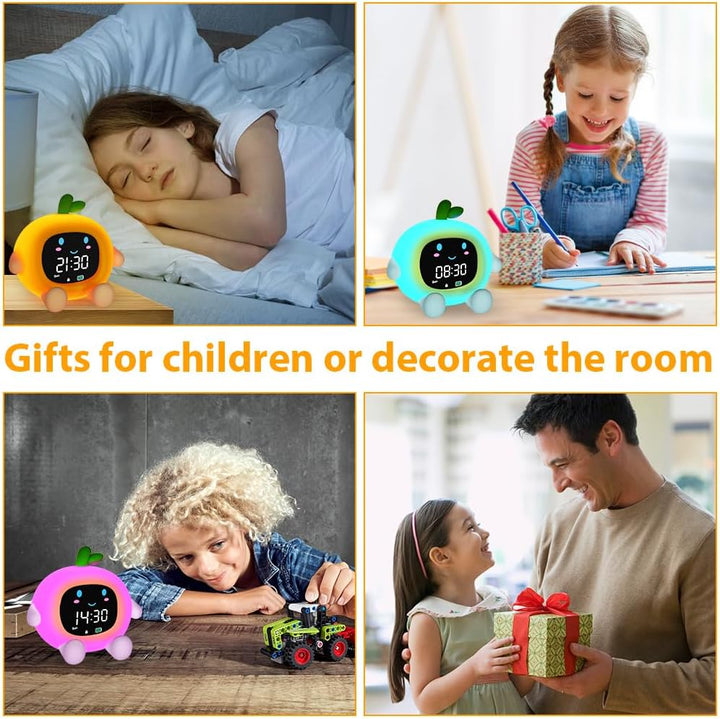 HOTUT Kinder Lichtwecker,Schlaftrainer Kinder mit Nachtlichtern,6 White Noise Kinderwecker,Digitaler