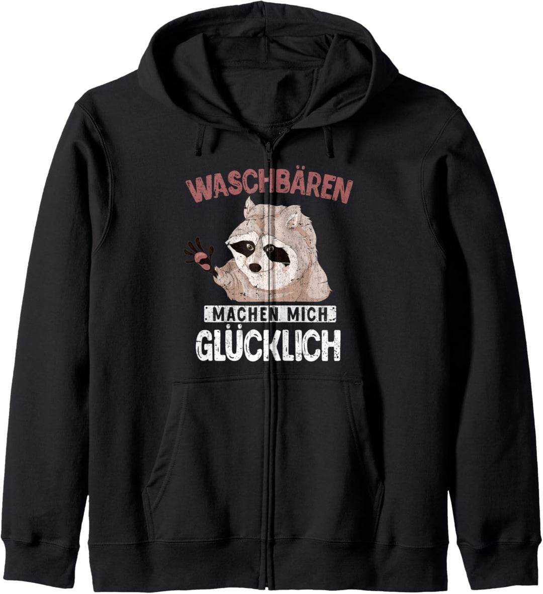 Waschbären machen mich glücklich Lustiges Waschbär Kapuzenjacke