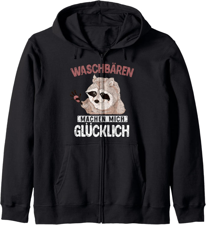 Waschbären machen mich glücklich Lustiges Waschbär Kapuzenjacke