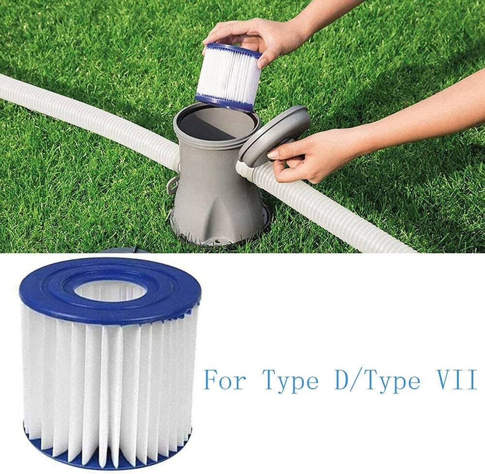 WuYan Filterkartusche für Typ D VII, Kartuschenpumpe kompatibel mit Best-Way Intex Typ D Filterkartu