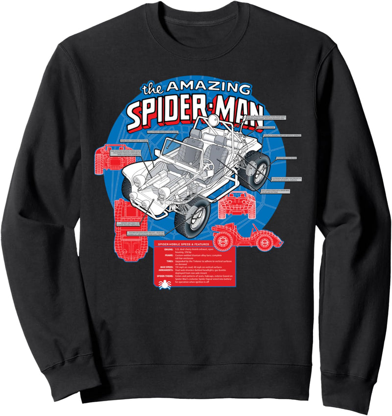 Marvel The Amazing Spider-Man Spider-Mobile Schematic Sweatshirt