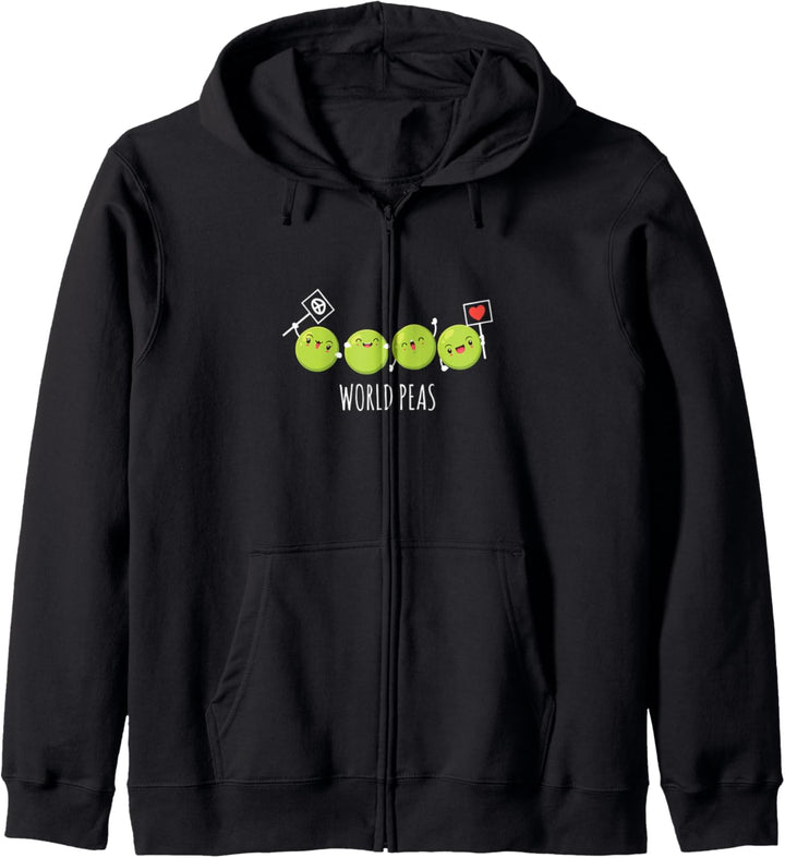 World Peas I Vegan Veganer Vegetarier Gemüse Erbsen Kapuzenjacke
