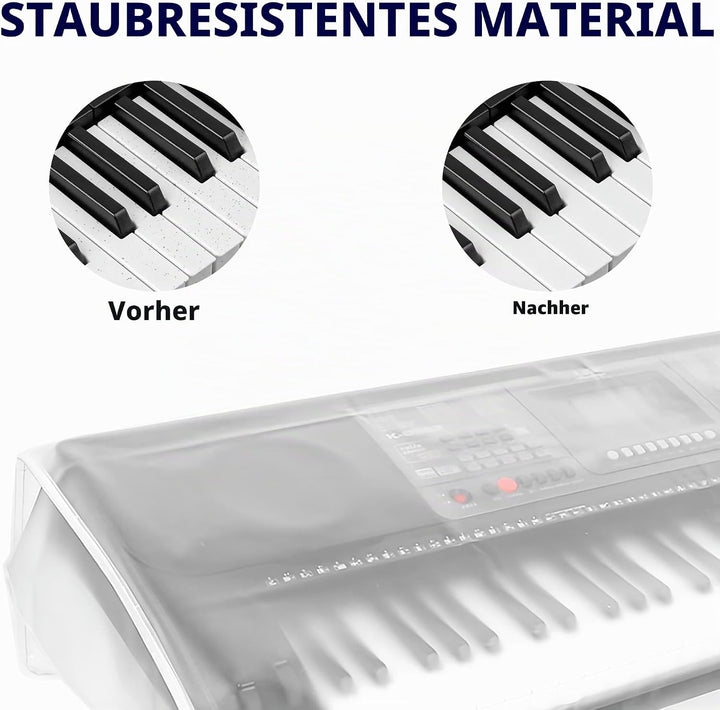 Staubschutz für elektronische Klaviertastatur – mattes transparentes Design für stilvollen Schutz (8