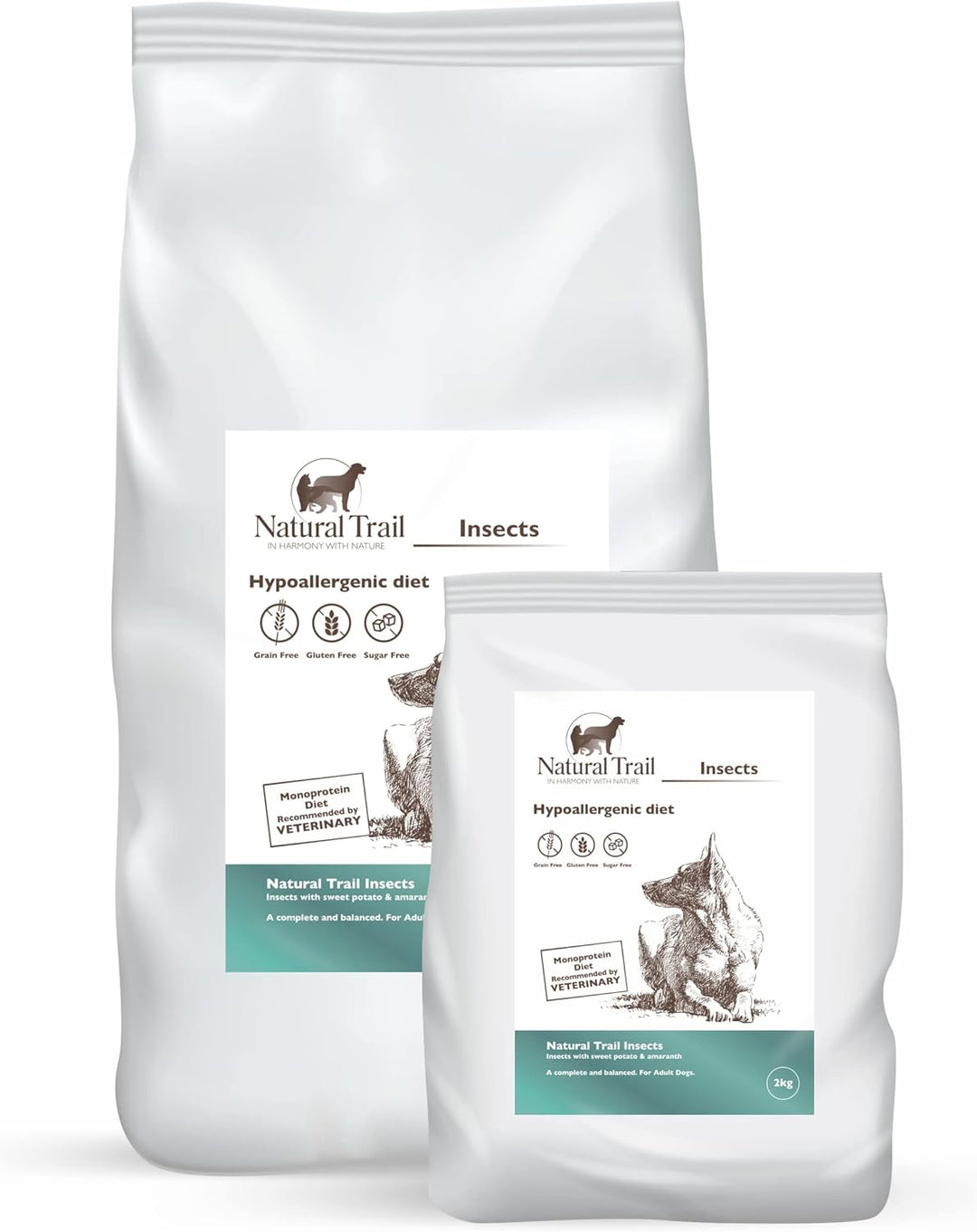 Natural Trail Insekte Protein, MONOPROTEIN, Insektenfutter, Hundefutter, Allergie (2kg) 2 kg (1er Pa